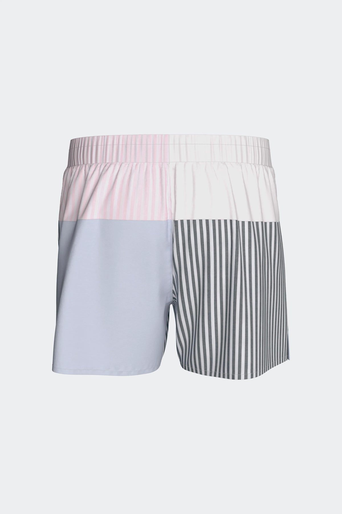 Striped cut-and-sew cotton poplin boxer shorts